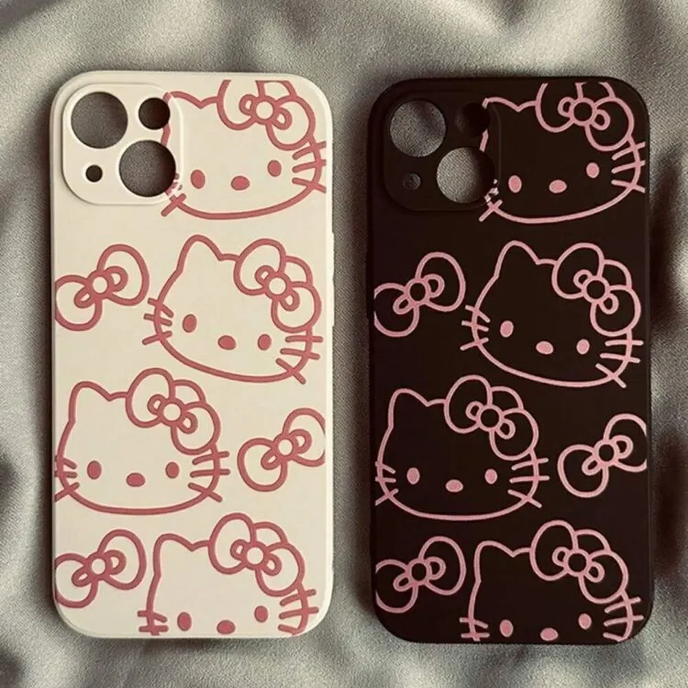 Hello Kitty Phone Case Set Black and White Silicone I phone 13 Pro Max NWT